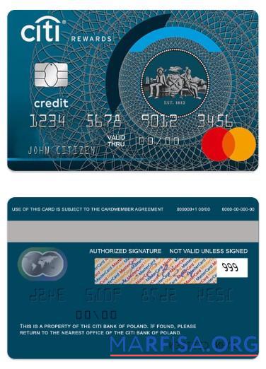 Printable Poland CitiBank world credit mastercard download for verification